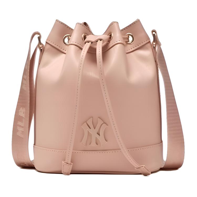 

MLB Кожаная сумка-ведро через плечо, Pink
