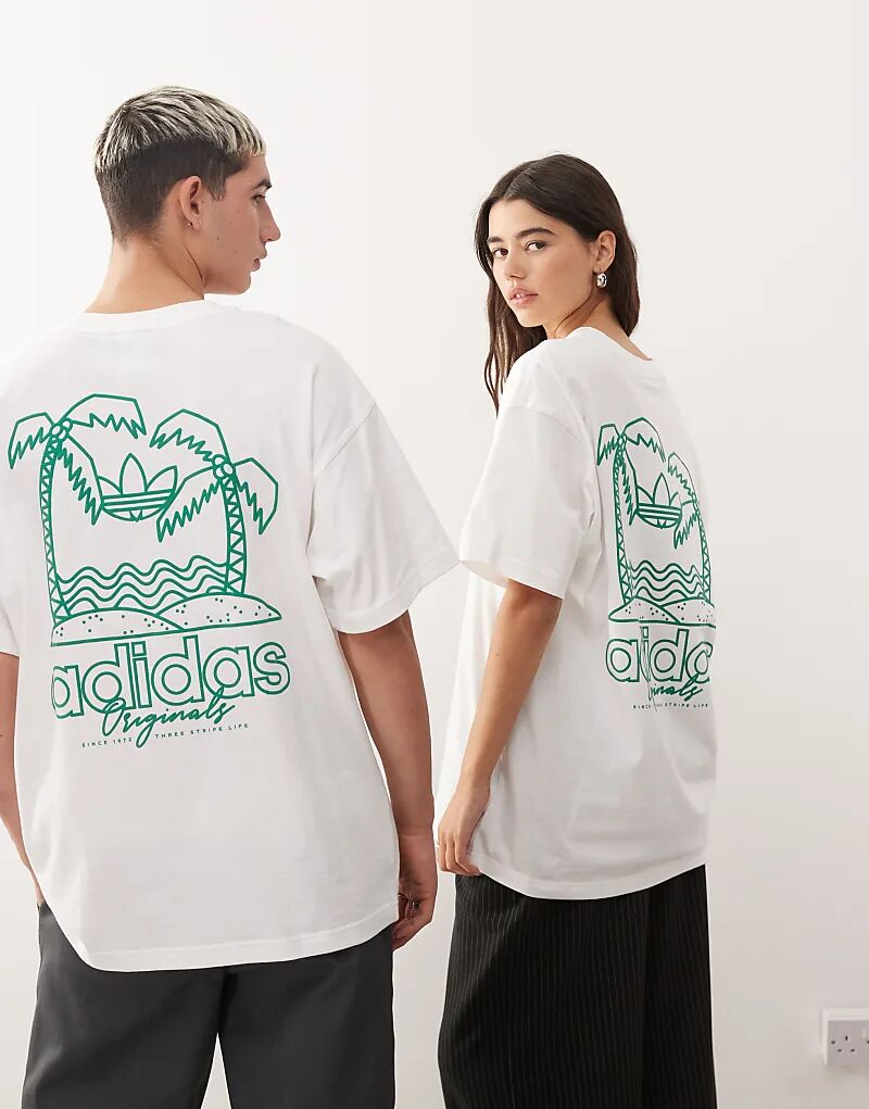 

Футболка Adidas Originals с изображением пальмы на спине белого цвета
