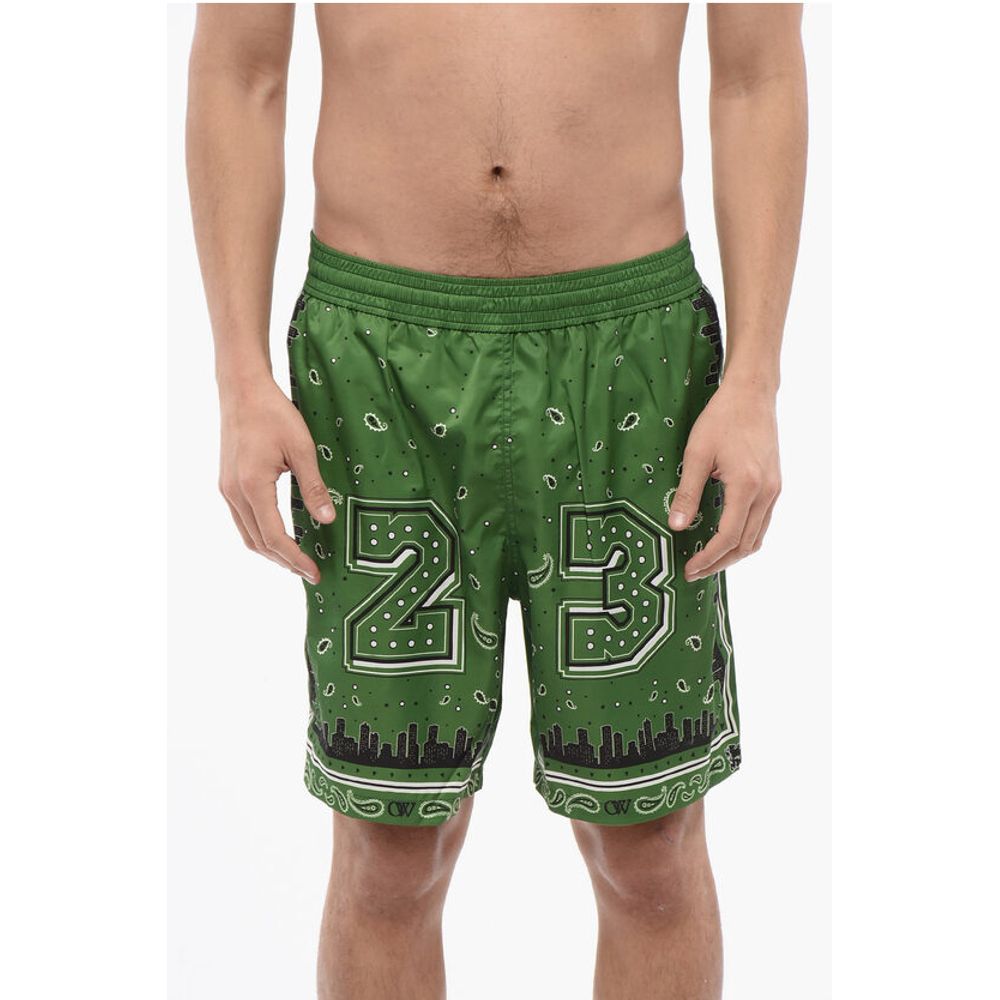 

Шорты для плавания с принтом банданы Off-White, Green