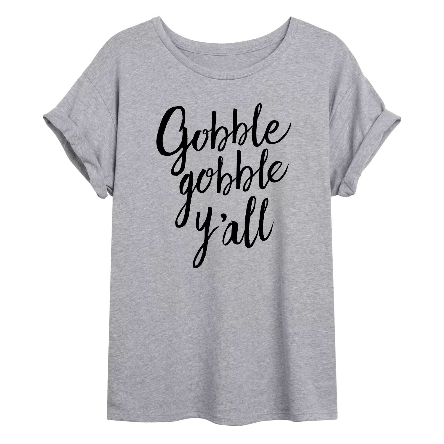 

Крупная футболка с рисунком на День благодарения для юниоров "Gobble Gobble Y'all" Licensed Character