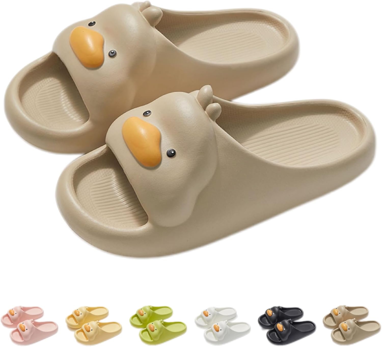 

Тапочки в стиле утки Туалетные тапочки Милые мультяшные Любители уток Мужчины и женщины Домашние тапочки Шлепанцы в помещении Ntrueml, хаки