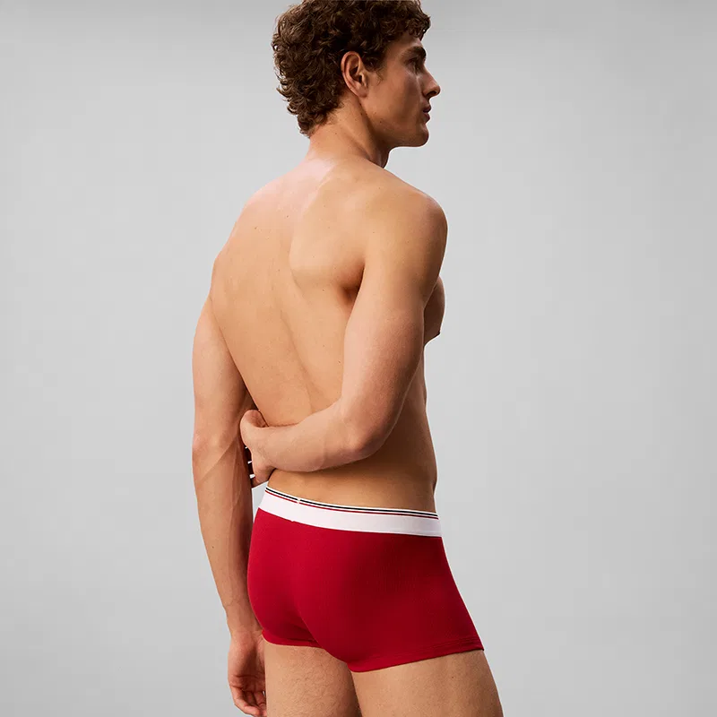 Мужские боксеры из хлопка и эластана с принтом Calvin Klein, Carmine/Charcoal Gray/Coconut Gray — фото 4