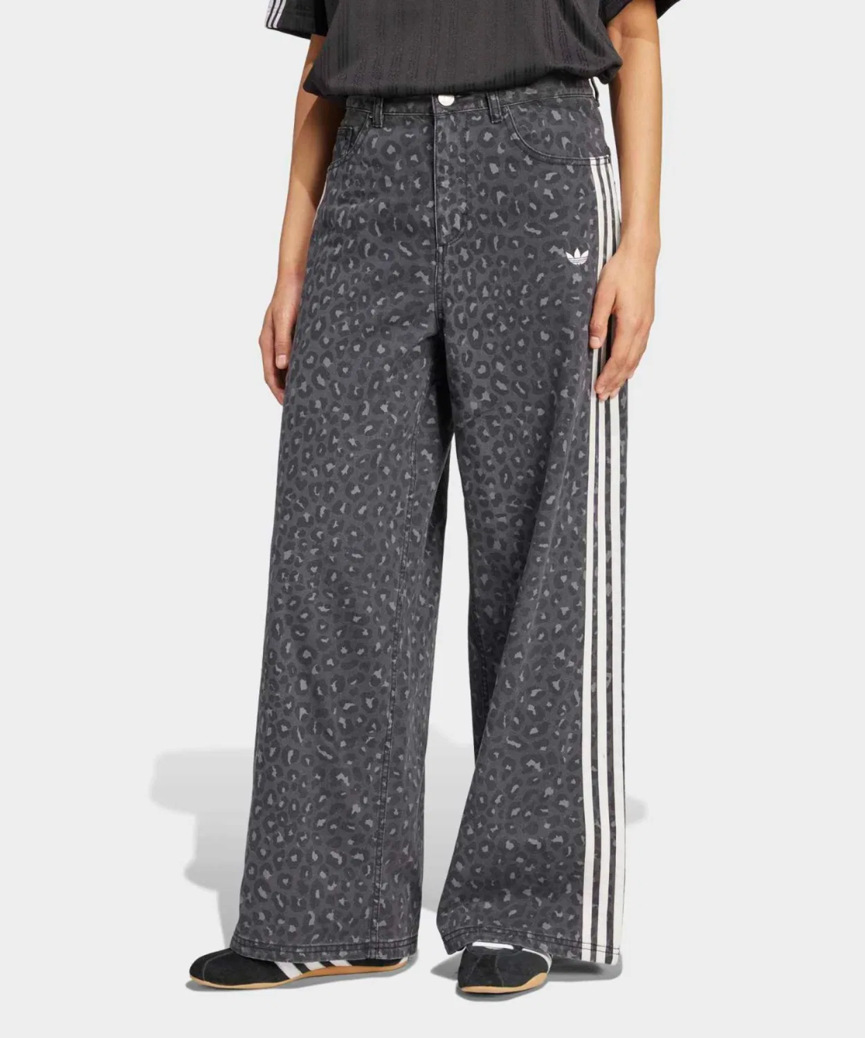 Женские джинсовые брюки свободного кроя с анималистичным принтом Adidas Originals, Grey