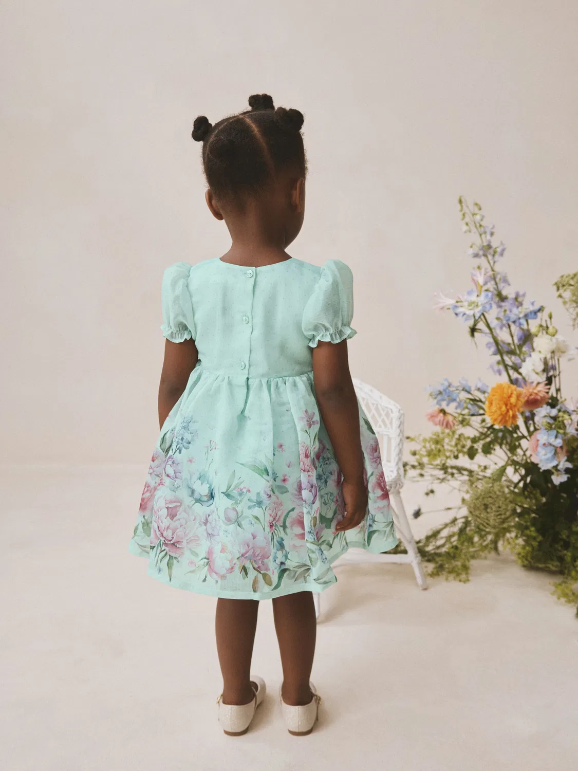 Платье с цветочным принтом и цветком, Mint Floral Print Next, мятный — фото 3