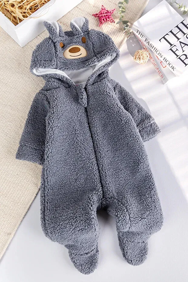 Детский комбинезон из флиса с капюшоном Babymod, Gri