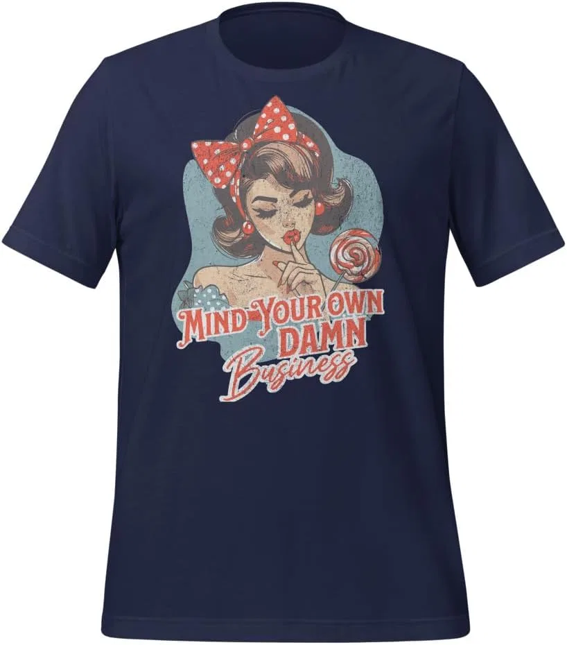 Футболка с принтом Mind Your Own Damn Business 3001 Unisex, Navy