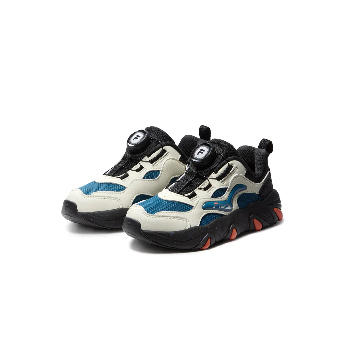 Детские кроссовки для активного отдыха с принтом FILA KIDS, Coral Blue/Asparagus White — фото 4