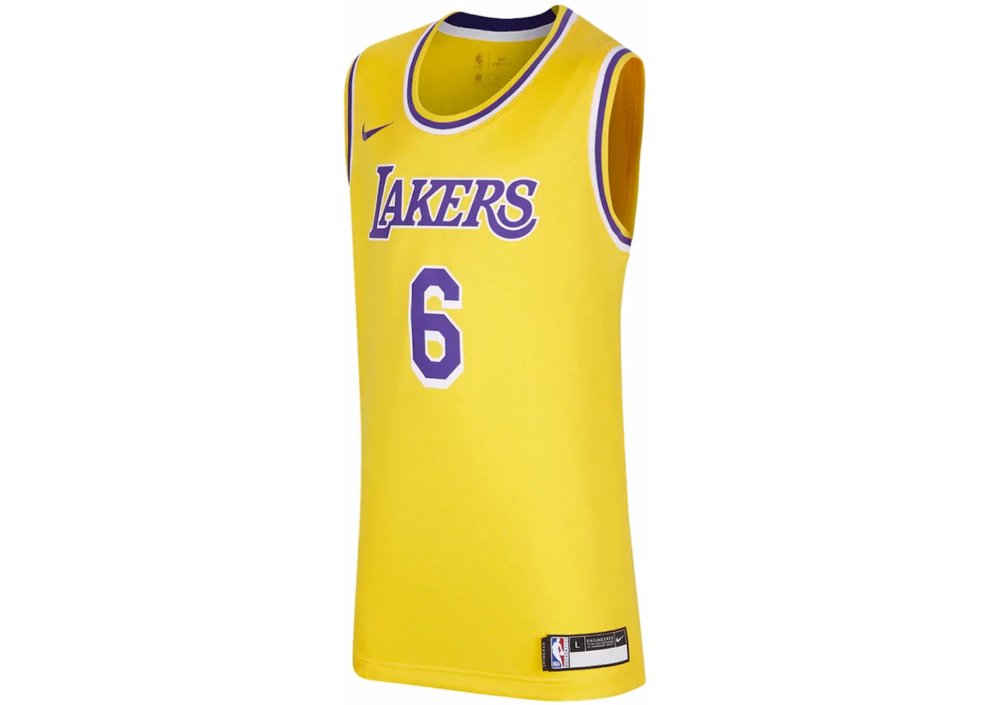 Детская майка баскетбольная Nike NBA Los Angeles Lakers LeBron James Icon Edition Swingman Jersey, Yellow/Purple