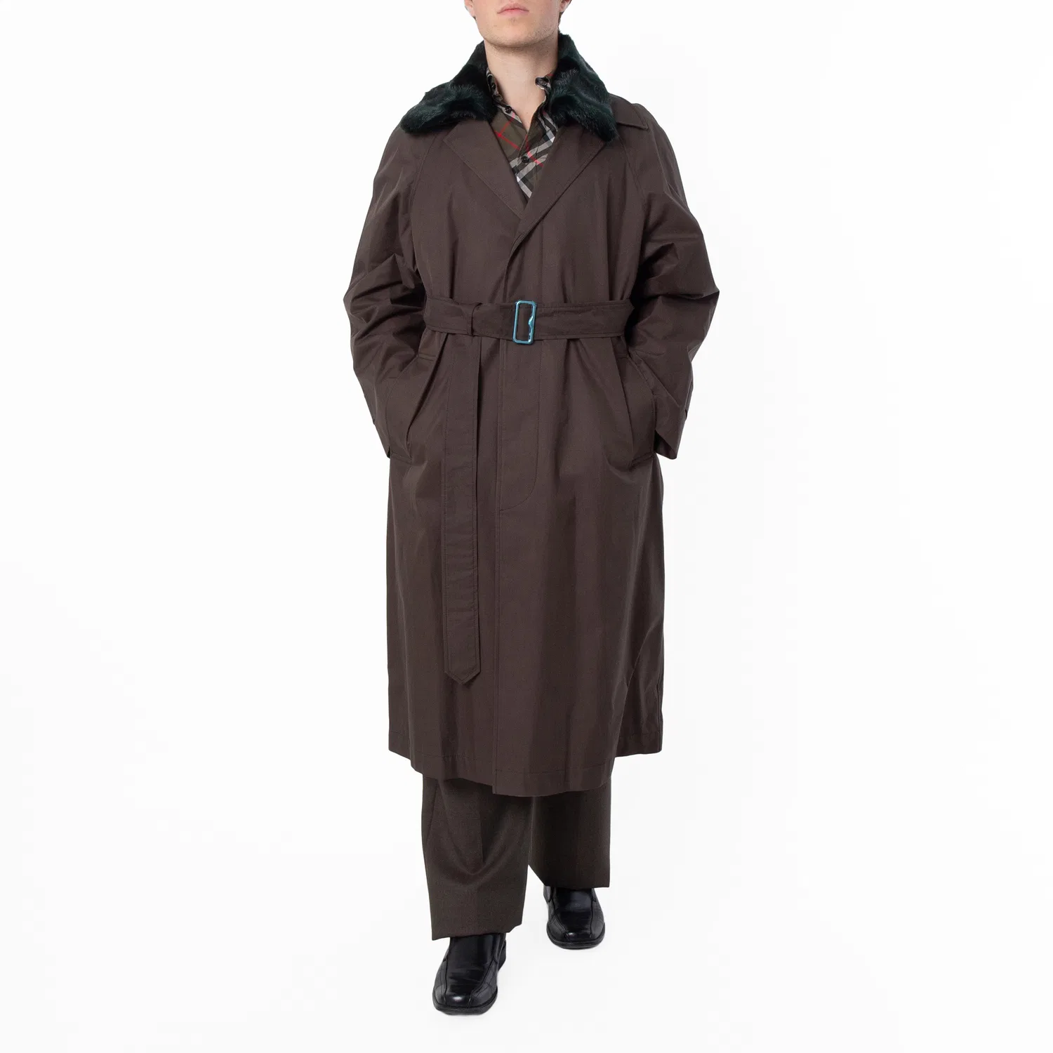 Пальто с съемным воротником из искусственного меха Otter Short Lambeth Car Coat Burberry