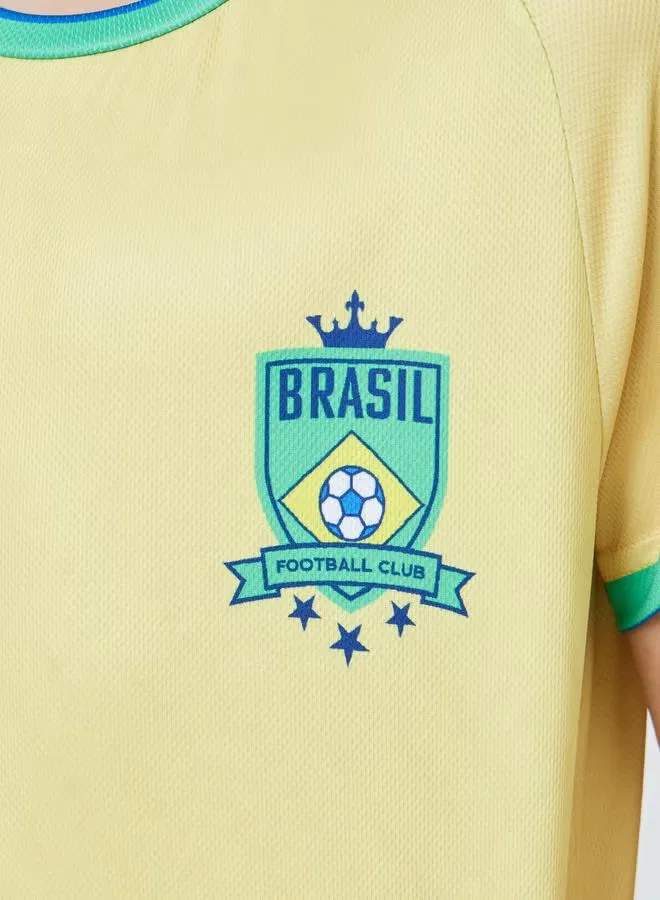 Комплект футболка и шорты с принтом Brazil Teens FIFA Styli, желтый — фото 4