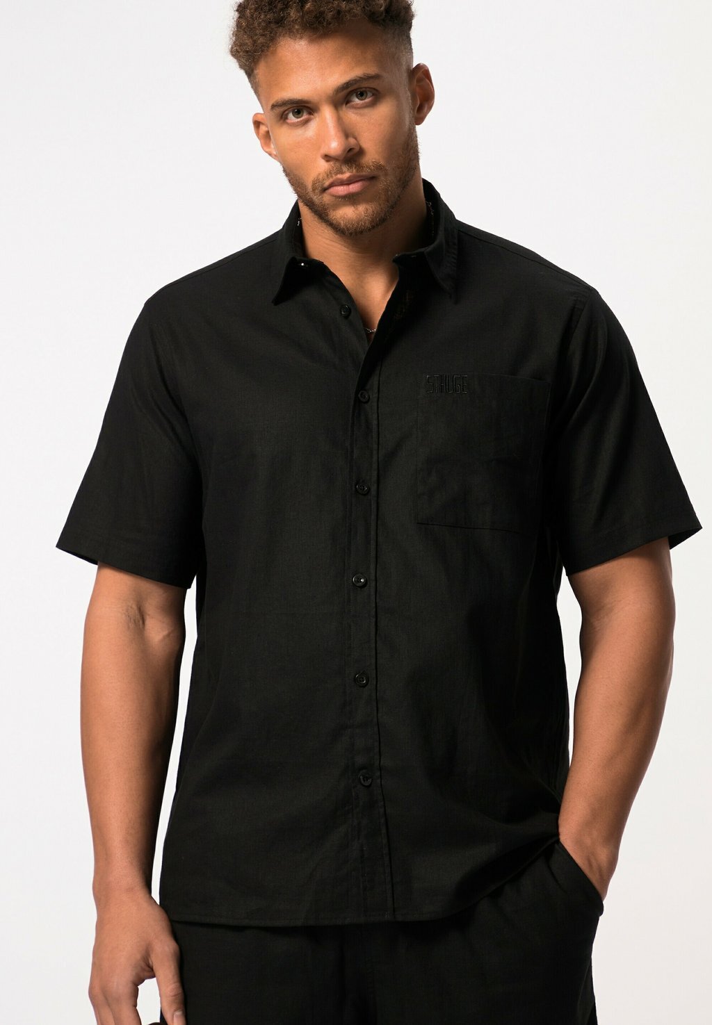 

Рубашка STHUGE SHORT SLEEVE, KENT COLLAR STHUGE, черный