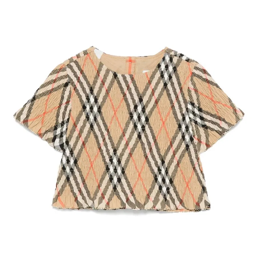 Блуза с узором в клетку Madeline Vintage Check Pattern Burberry, Sand Ip Check