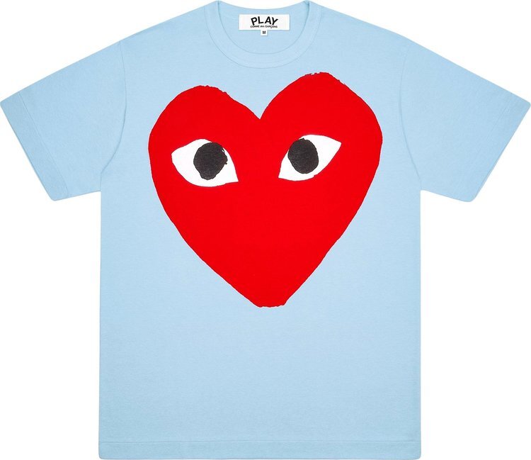 

Футболка Comme des Garçons PLAY Pastelle Red Logo T-Shirt 'Blue', синий