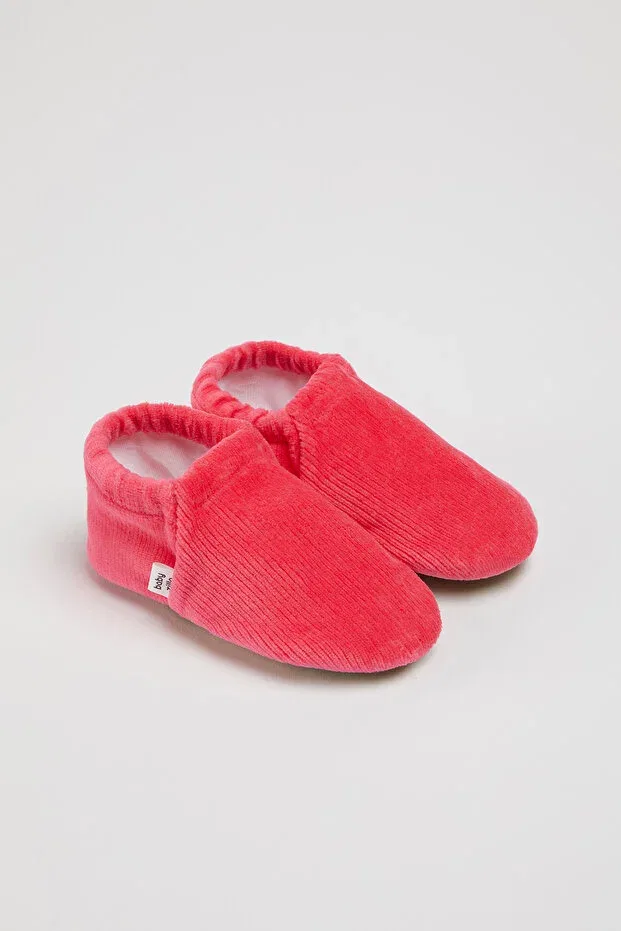 Детские пинетки для девочек из вельвета Classic slip-on Babyzilla, Pink