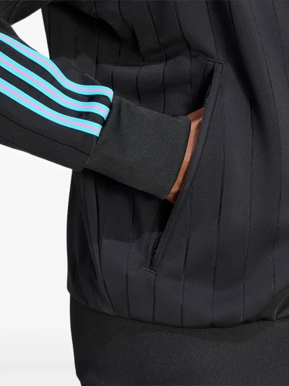 Толстовка Firebird на молнии с полосками Adidas, черный — фото 4