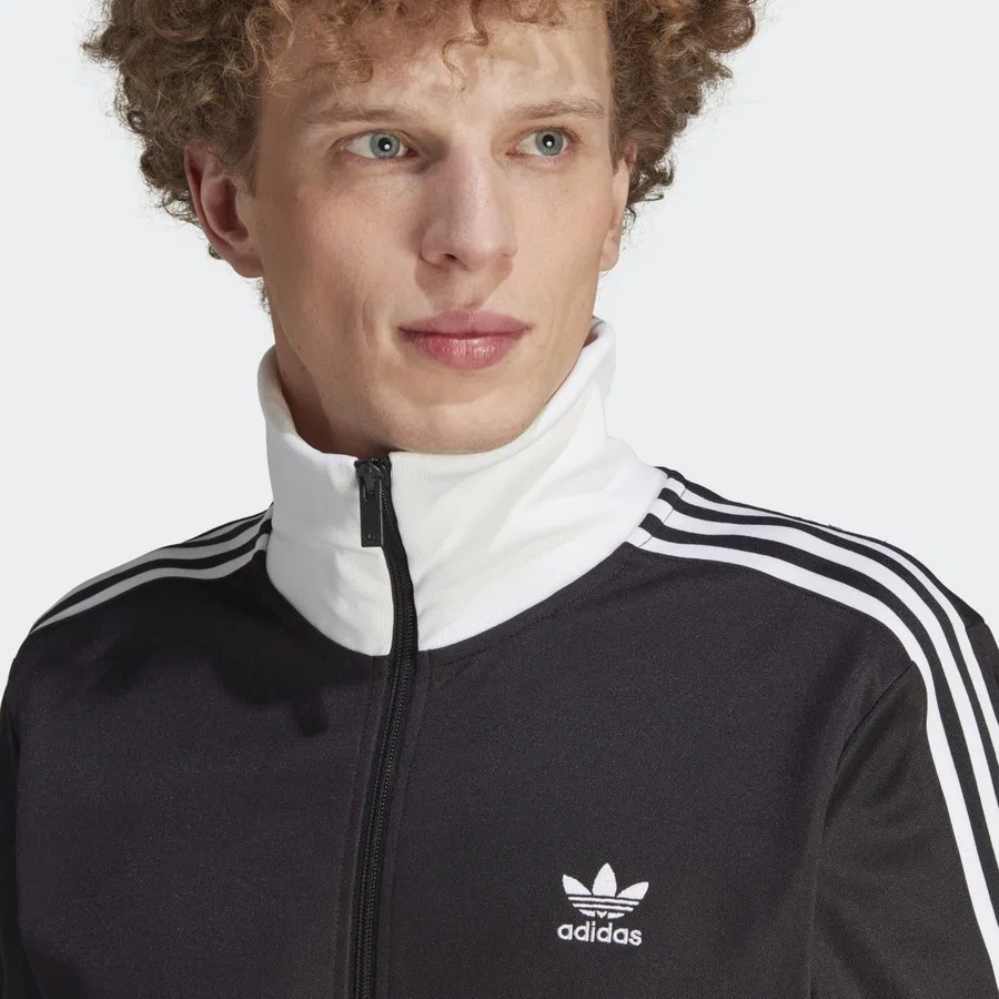 Спортивный свитшот с капюшоном и молнией Adicolor Classics Track Top adidas, Черно-белый — фото 4