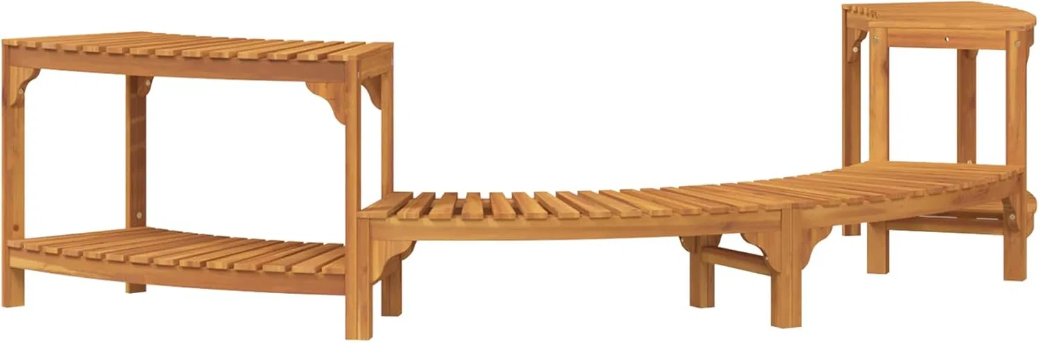 No brand Обрамление для гидромассажной ванны, Acacia Solid Wood, 252 x 112 x 55.5 см, Brown — фото 2
