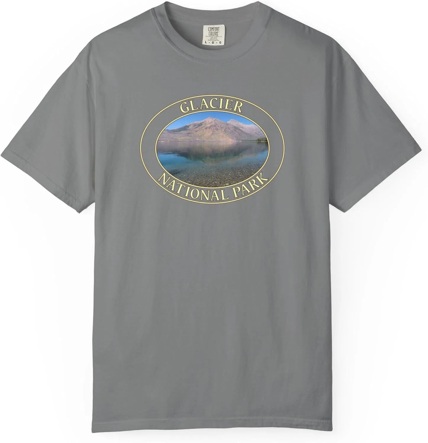 Женская футболка с фотографией озера Макдональд Comfort Colors, Grey