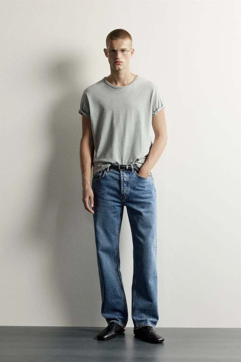 Джинсы прямого кроя ZARA, Mid-blue