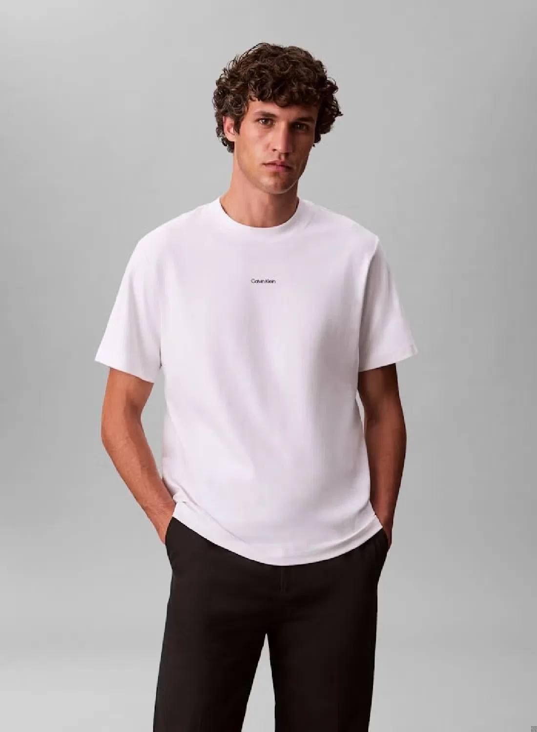 Футболка свободного кроя с принтом Calvin Klein, белый