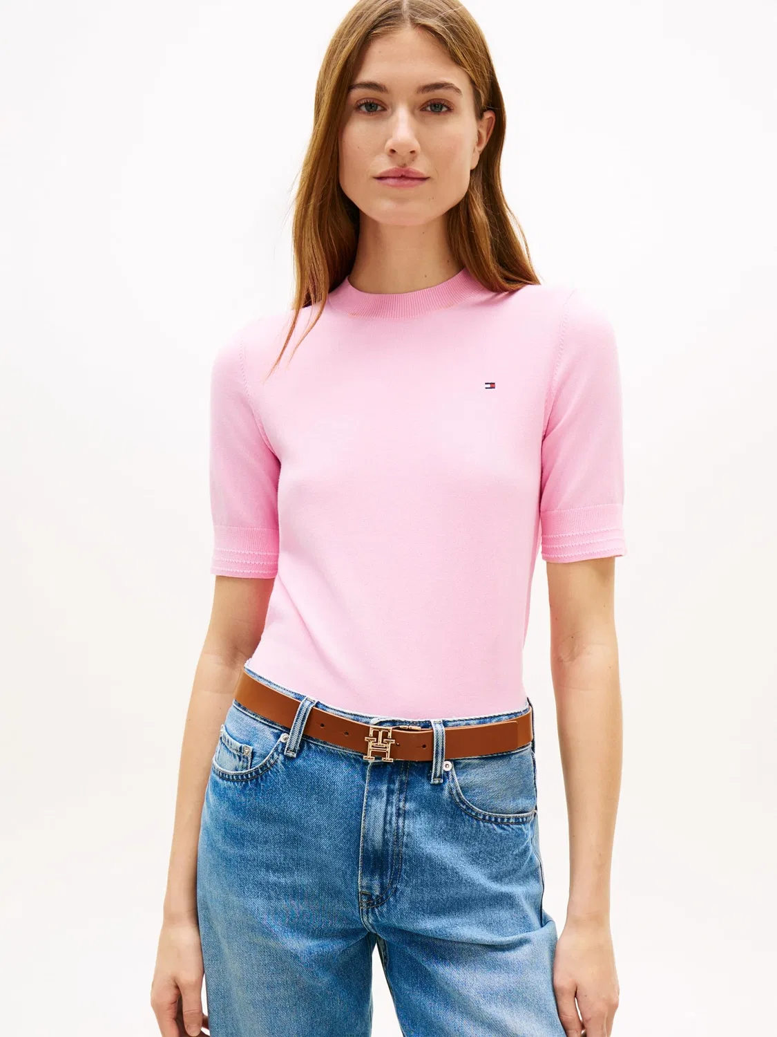 Женский пуловер с круглым вырезом Tommy Hilfiger, Pink (Rose Petal) — фото 4