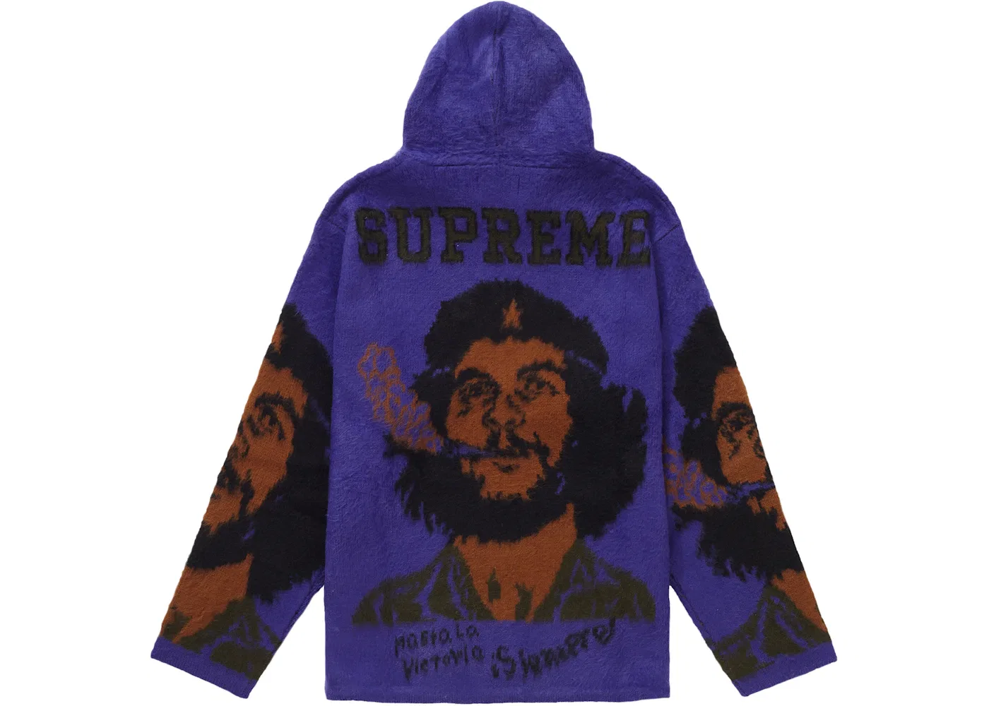 Мужской свитшот на молнии с капюшоном Supreme, Purple — фото 2