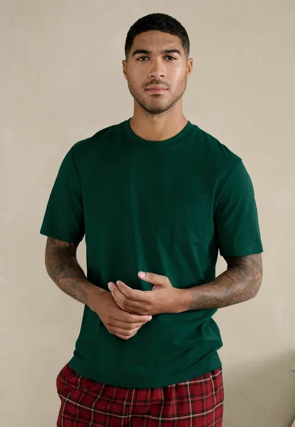 Комплект пижамы из хлопка Regular fit - check short sleeve set, Next, Red Tartan, красный — фото 4