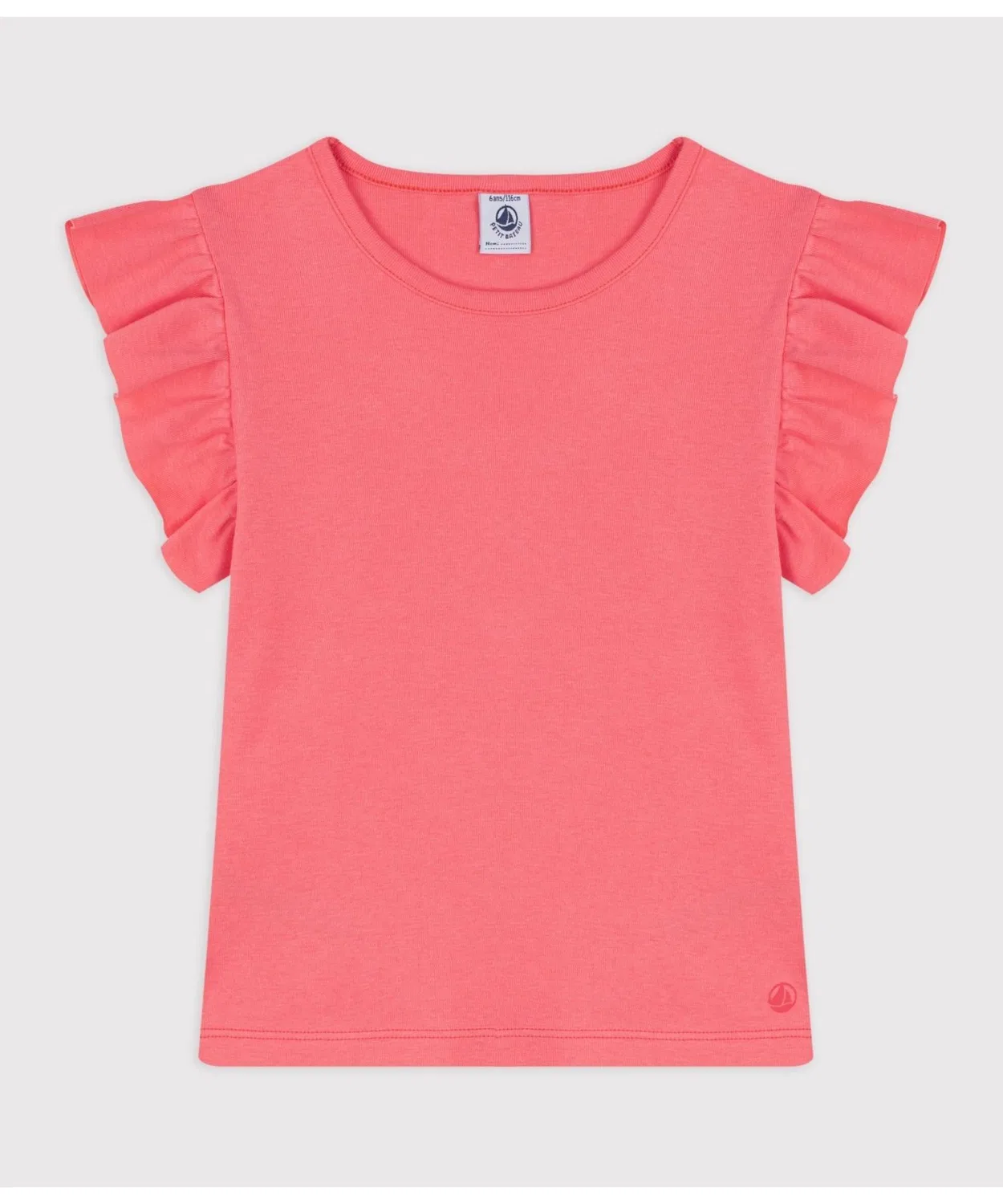 Детская футболка с фриловым рукавом PETIT BATEAU, Оранжевый