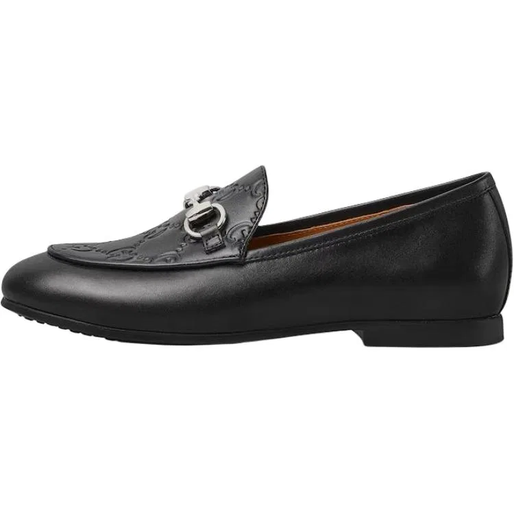 Детские кеды Gucci Jordaan Low Top, кожаные, черные