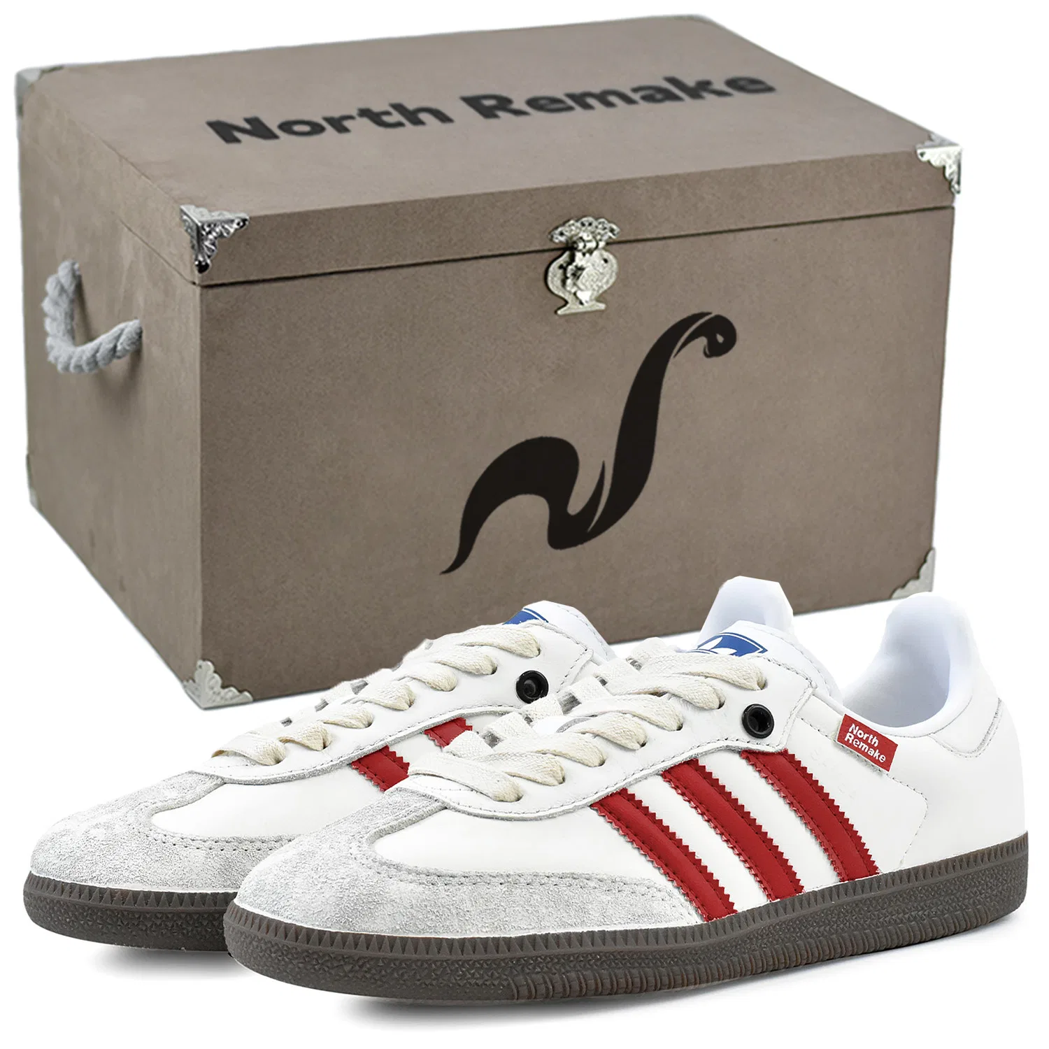 Детские кроссовки German Army Trainers с низким верхом Adidas Originals, White Brown — фото 3