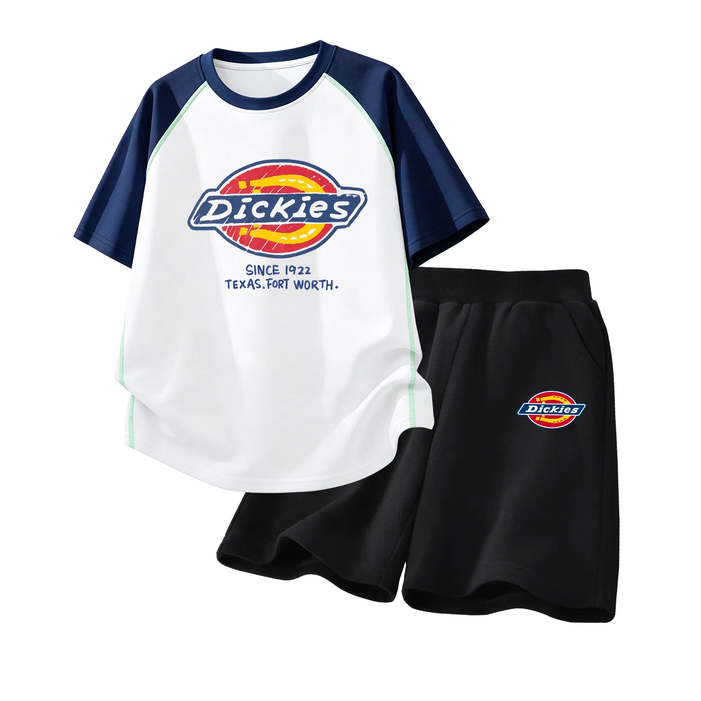Детский комплект из двух предметов с принтом S Logo Dickies, Blue and Yellow/Black — фото 4
