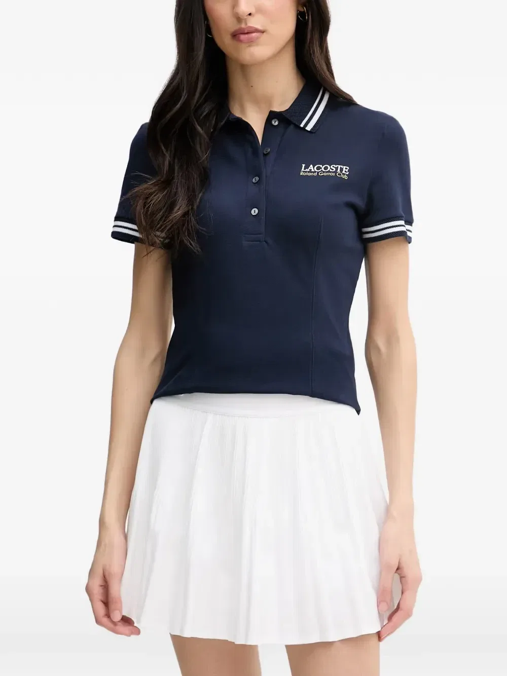 Рубашка-поло Lacoste Roland-Garros, полосатая, синяя