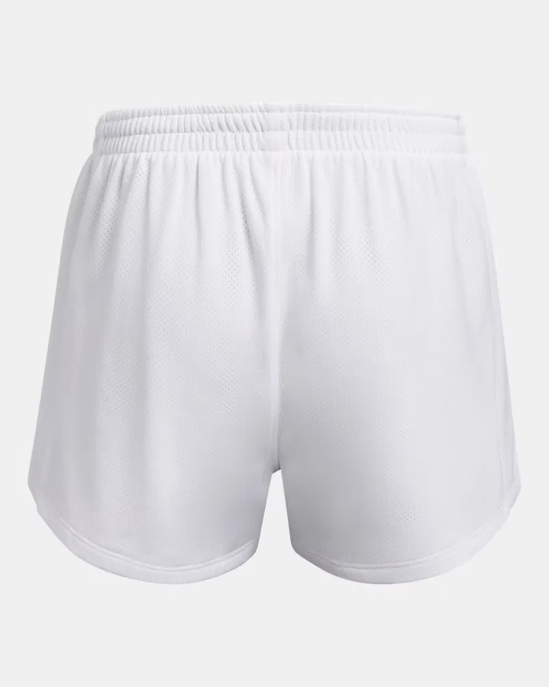 Шорты с длиной по внутреннему шву 6 см из дышащей двойной сетки UA Tech Mesh Play Up UnderArmour, White/Black — фото 3