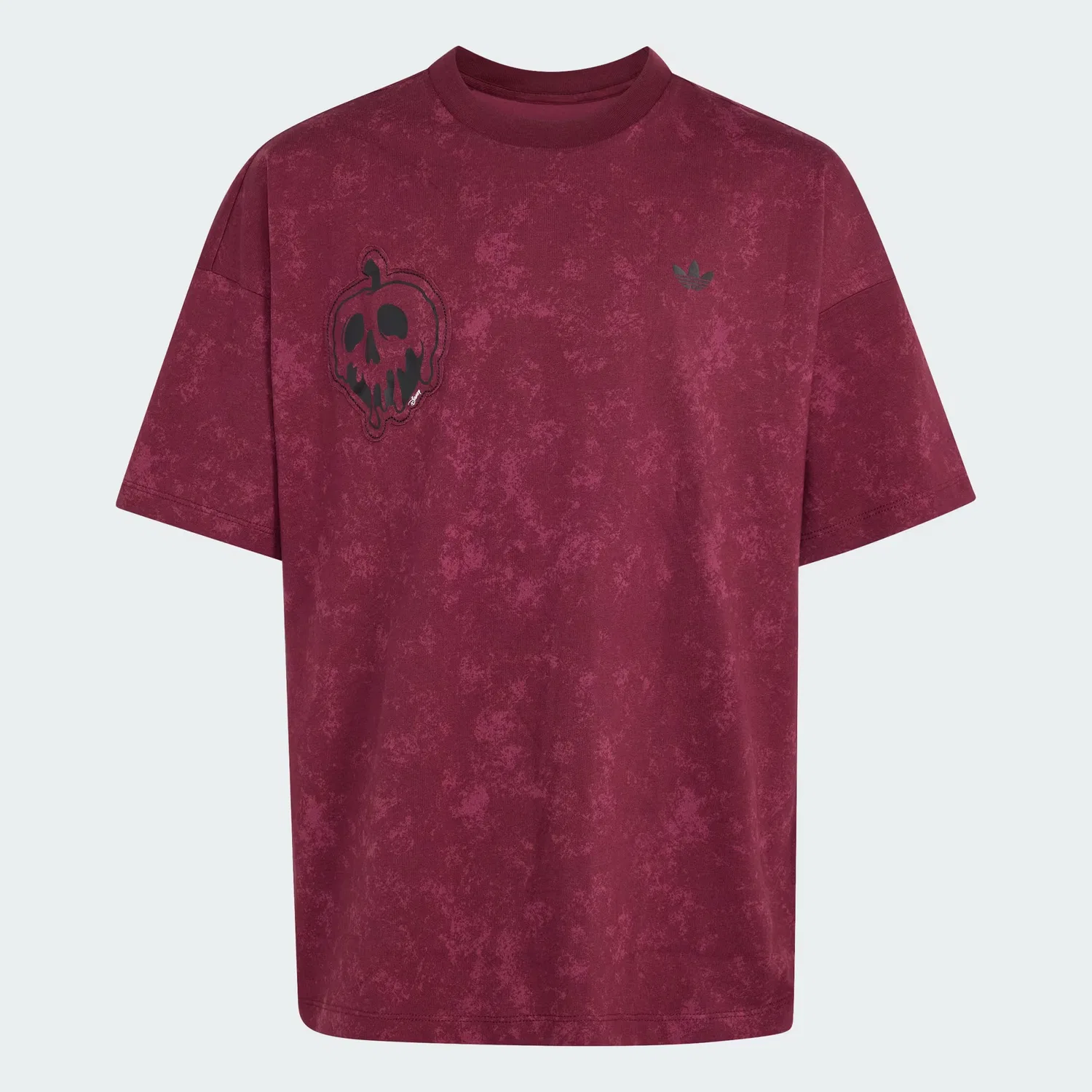 Детская футболка оверсайз с принтом Disney Villains Adidas Originals, бордовый — фото 4
