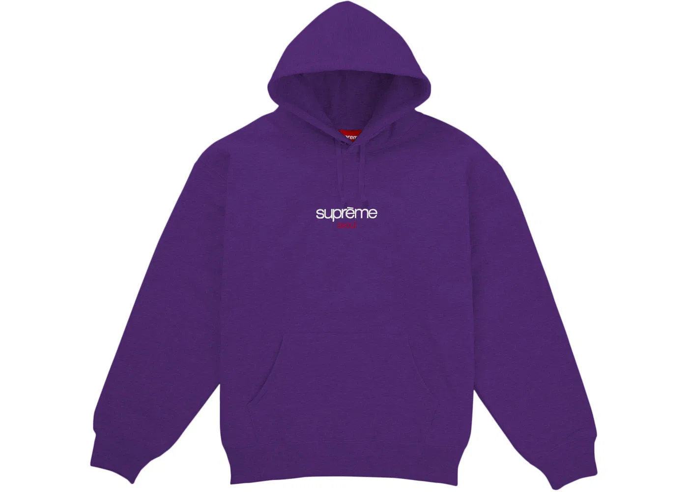Мужская худи с принтом Supreme Classic Logo Seoul Shop Purple