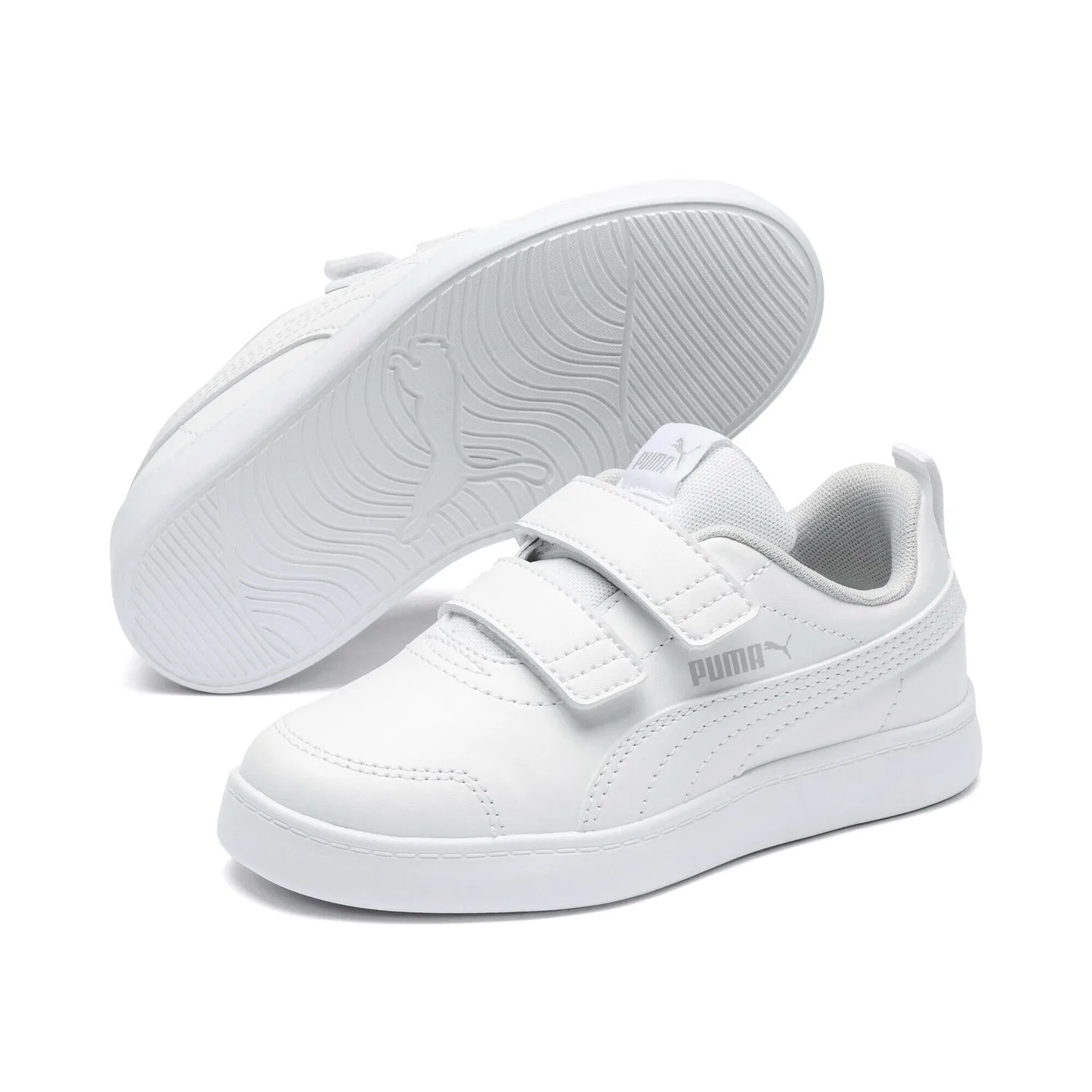 Детские кроссовки с широким входом Courtflex V2 Puma, Weiß Konigliches Lila