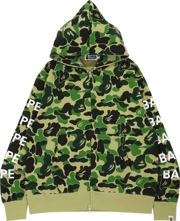 

Худи BAPE Big ABC Camo Relaxed Fit Full Zip Hoodie 'Green', зеленый