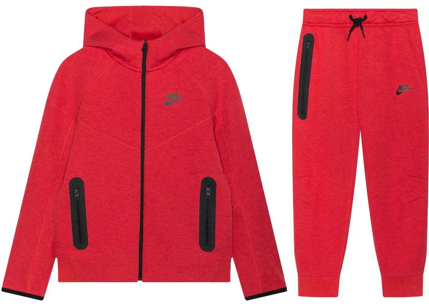 Мужской комплект из худи и джоггеров с капюшоном на молнии Set Nike, Light University Red Heather/Black/Black