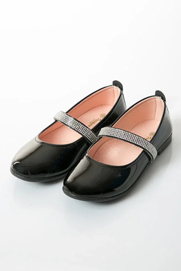Детские балетки для девочек из искусственной кожи 24c 150 model Shoes Time, Black — фото 2