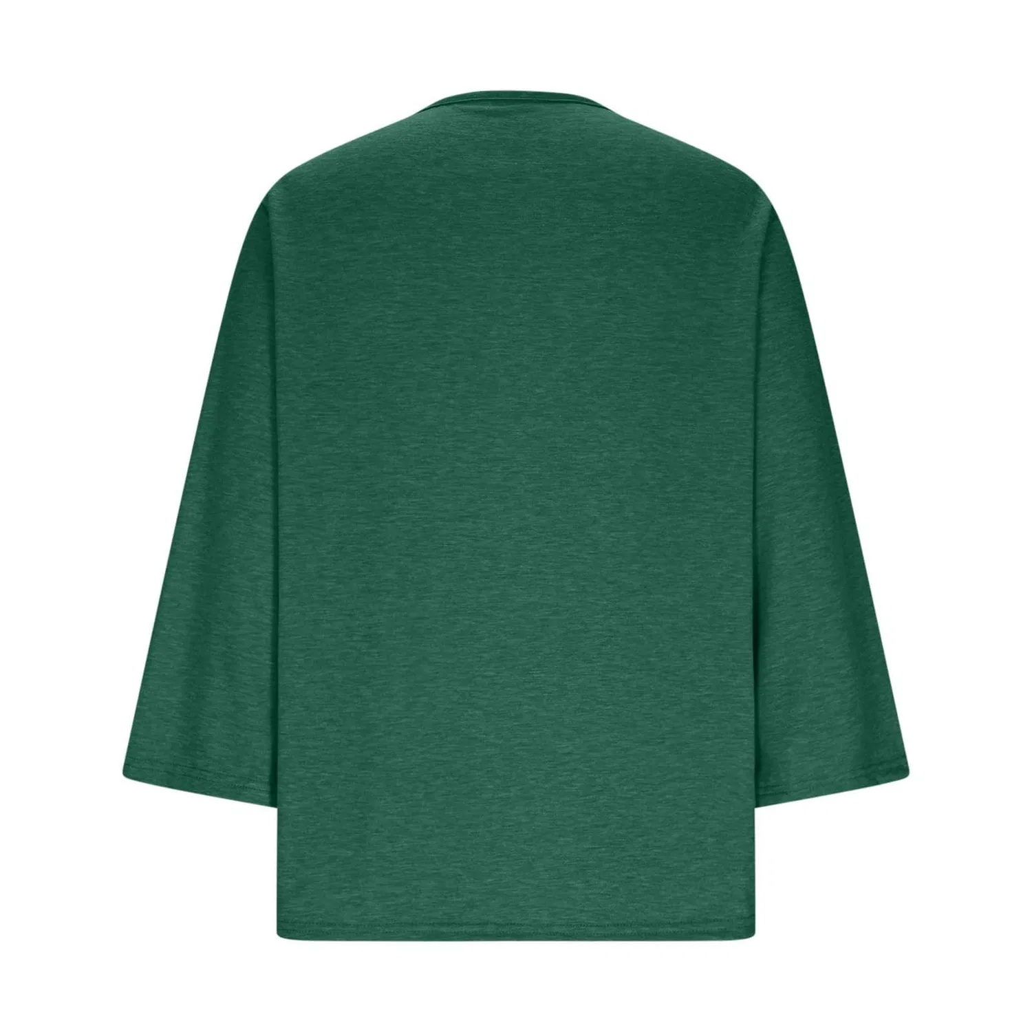 Женская льняная туника с вышивкой Retro 3/4 Sleeve Boho Casual Loose Fit Lightweight Summer Beach Blouse, C-green — фото 3