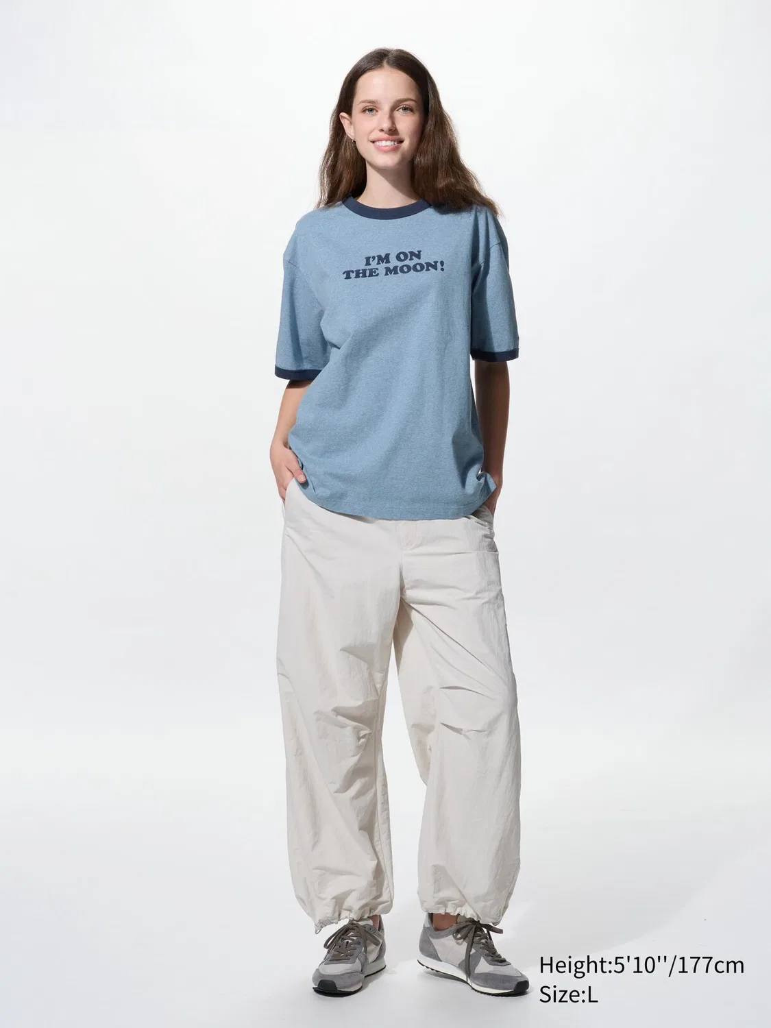 Футболка с коротким рукавом Uniqlo, с принтом персонажей Peanuts, синяя — фото 4
