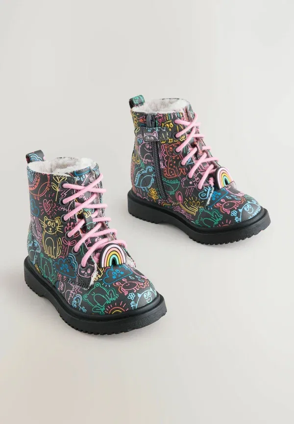 Ботинки на молнии с принтом Wide fit - lace-up ankle boots Next Multi, мультиколор — фото 2