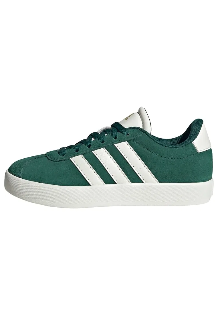 Детские кроссовки для мальчиков с верхом из замши Vl Court 3.0 Kids Adidas, Collegiate Green Off White Gold Metallic