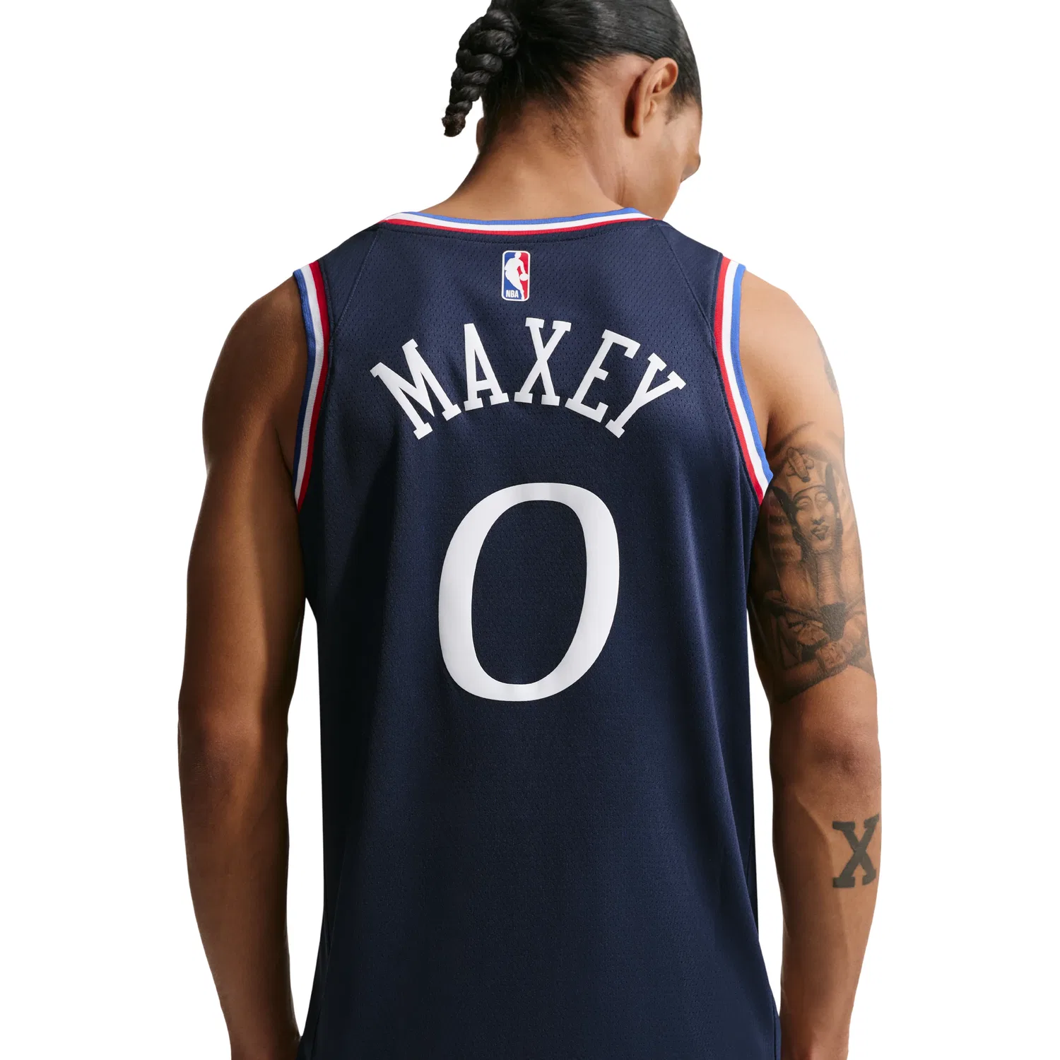 Мужская баскетбольная джерси Nike NBA Tyrese Maxey Philadelphia 76ers City Edition Swingman, темно-синий — фото 2