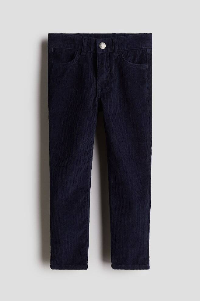 

Вельветовые брюки узкого кроя H&M, синий