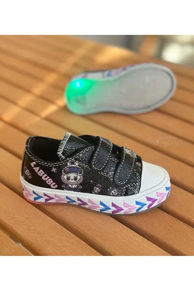 Детские повседневные туфли для девочек с детским принтом Surpie Shoes, Black