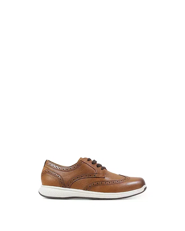 Детские классические туфли для мальчиков на шнуровке Great Lakes Wingtip Oxfords Florsheim Kids, Cognac — фото 2