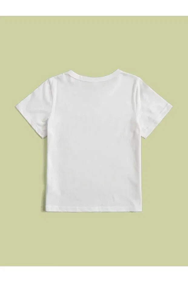 Детская футболка с принтом Teddy Bear Printed Svart Wear, White — фото 2