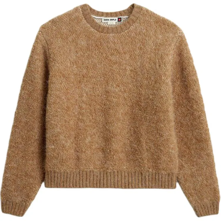 Мужской свитер с круглым вырезом Medium Camel ZARA