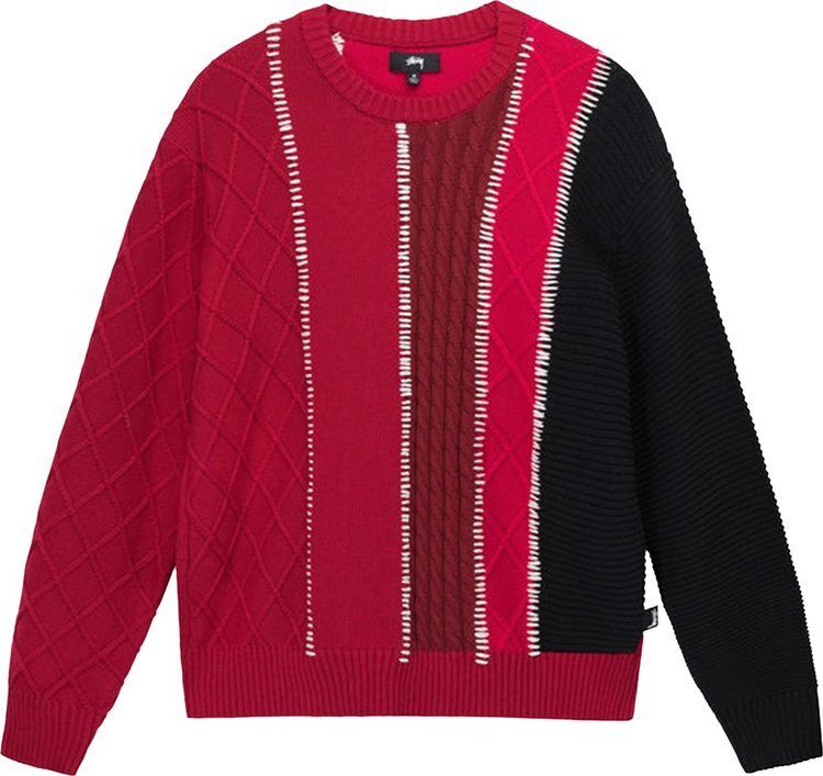 

Свитер Stussy Patchwork Sweater 'Rose', красный